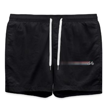 Rainbow Gradient Bicycle Silhouette - Swim Trunks - black - Front - AI Model Male 185 light (185cm)