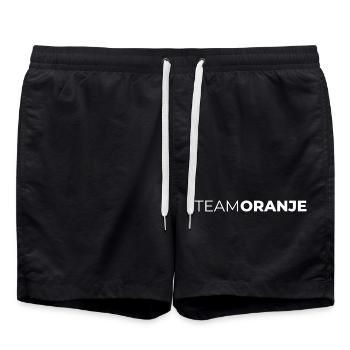 Team Oranje - Nederland - Netherlands Niederlande - Badeshorts - Schwarz - Vorne - AI Model Male 185 light (185cm)