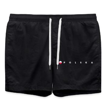 Drapeau de la Polska - Short de bain - noir - Devant - AI Model Male 185 light (185cm)