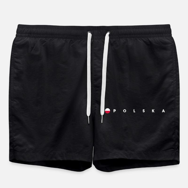Polska-Flagge - Badeshorts - Schwarz