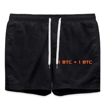 1 BTC = 1 BTC - Badeshorts - Schwarz - Vorne - AI Model Male 185 light (185cm)