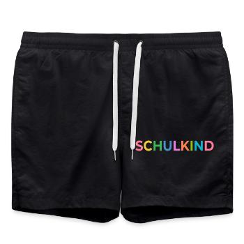 Erste Klasse - Schulkind - Name eintragen - Badeshorts - Schwarz - Vorne - AI Model Male 185 light (185cm)