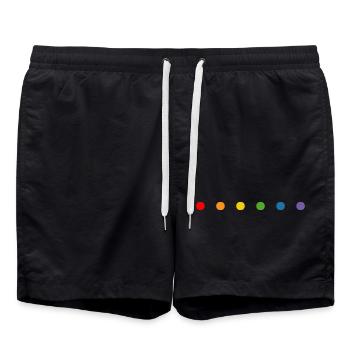 Rainbow petites rondes LGBT lgbtqi queer - Short de bain - noir - Devant - AI Model Male 185 light (185cm)