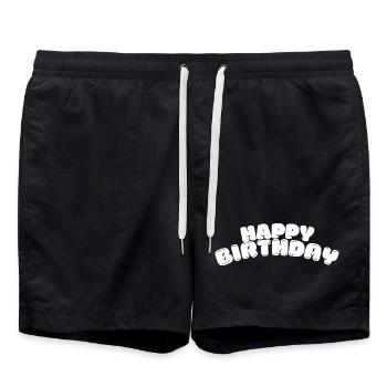 Bon anniversaire - Short de bain - noir - Devant - AI Model Male 185 light (185cm)