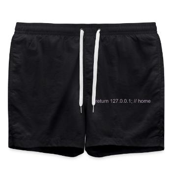 Programmierer Nerd IT Witz Developer Zuhause - Badeshorts - Schwarz - Vorne - AI Model Male 185 light (185cm)