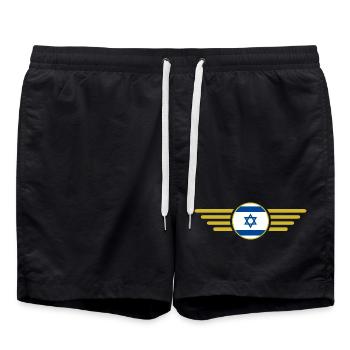 I Love Israel Elegance Style Design T-Shirt - Swim Trunks - black - Front - AI Model Male 185 light (185cm)