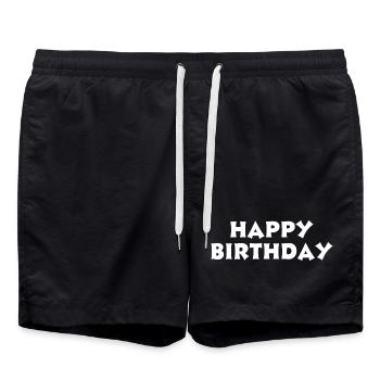 Bon anniversaire - Short de bain - noir - Devant - AI Model Male 185 light (185cm)