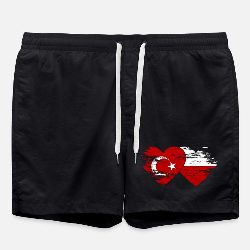Turquie Pologne Drapeau - Short de bain - noir