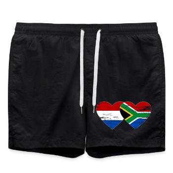 Holland South Africa Flag Hands Heart Shape Used - Swim Trunks - black - Front - AI Model Male 185 light (185cm)