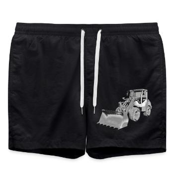 wheel loader - Swim Trunks - black - Front - AI Model Male 185 light (185cm)