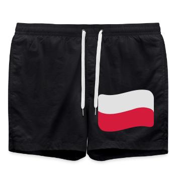 polen_flagge_2c - Swim Trunks - black - Front - AI Model Male 185 light (185cm)
