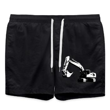Excavator - Swim Trunks - black - Front - AI Model Male 185 light (185cm)
