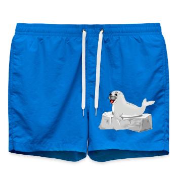Lachende Robbe auf Fels - Badeshorts - Cobalt blue - Vorne