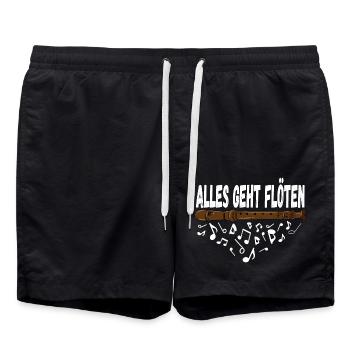 Alles Geht Flöten für einen Flötist Flötenspieler - Badeshorts - Schwarz - Vorne - AI Model Male 185 light (185cm)