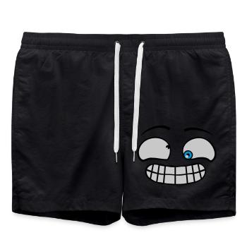 Freches Grimasse Gesicht - Badeshorts - Schwarz - Vorne - AI Model Male 185 light (185cm)