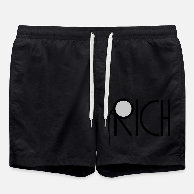 Rich Monokel Millionär - Badeshorts - Schwarz