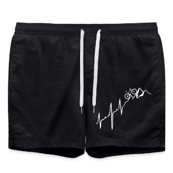 Vélo + Montagnes - Heartbeat - Short de bain - noir - Devant - AI Model Male 185 light (185cm)