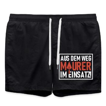 Aus dem Weg Maurer im Einsatz - Badeshorts - Schwarz - Vorne - AI Model Male 185 light (185cm)