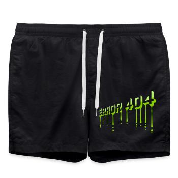 Mucus Drops Error 404 - Swim Trunks - black - Front - AI Model Male 185 light (185cm)