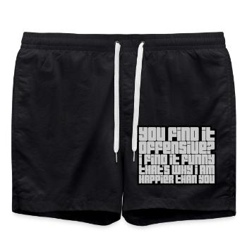 You find it offensive - Badeshorts - Schwarz - Vorne - AI Model Male 185 light (185cm)