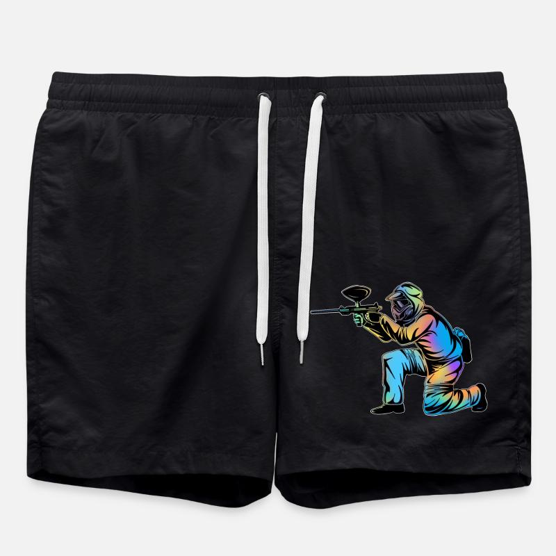Paintball - Badeshorts - Schwarz