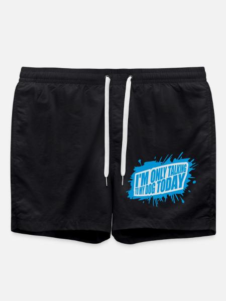 only talking to dog - Swim Trunks - black