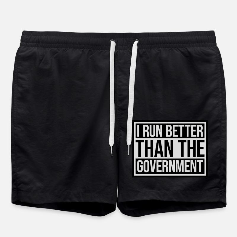 run better than government - Swim Trunks - black