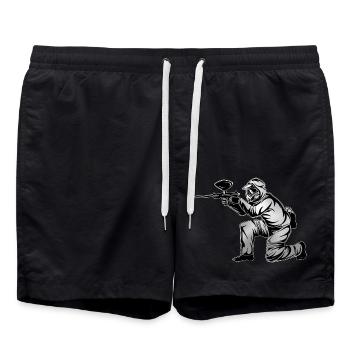 Paintball - Swim Trunks - black - Front - AI Model Male 185 light (185cm)