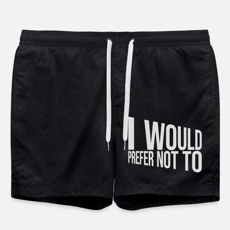 I prefer not to - Swim Trunks - black