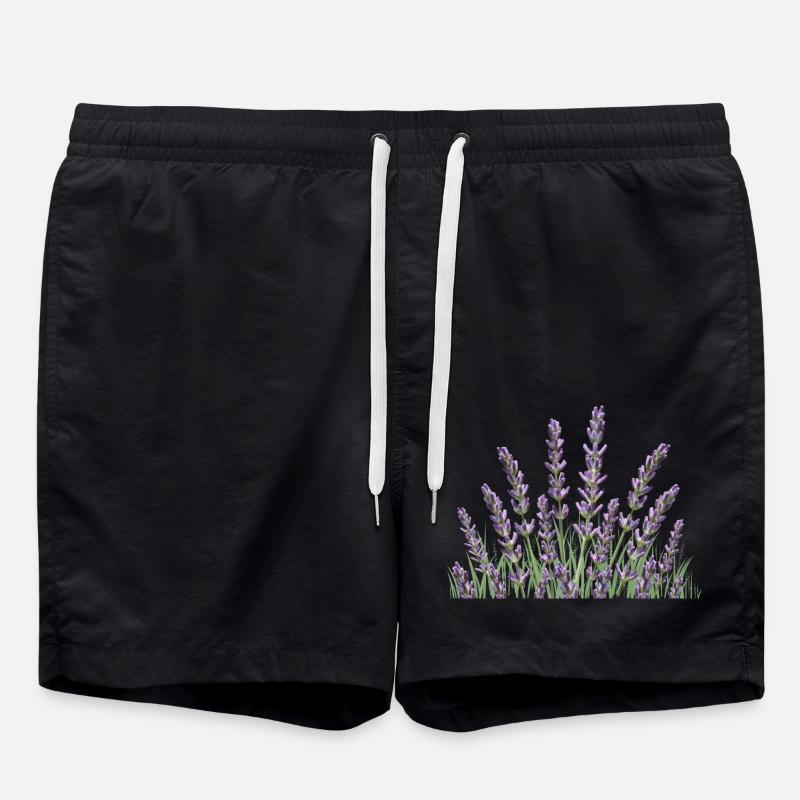 Lavender stalks Lavender - Swim Trunks - black