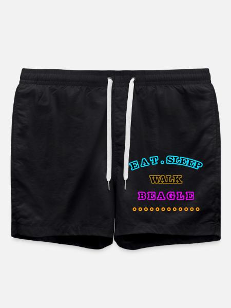 Manger, dormir, marcher, Beagle - Short de bain - noir
