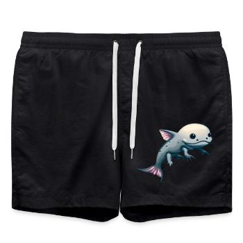 Mignon Kawaii Axolotl - Short de bain - noir - Devant - AI Model Male 185 light (185cm)
