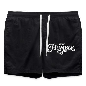 Stay Humble - Swim Trunks - black - Front - AI Model Male 185 light (185cm)