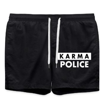 Karma police - Short de bain - noir - Devant - AI Model Male 185 light (185cm)
