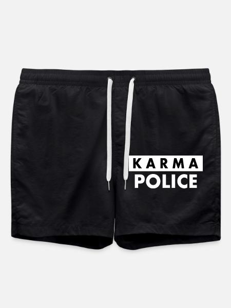 Karma police - Swim Trunks - black