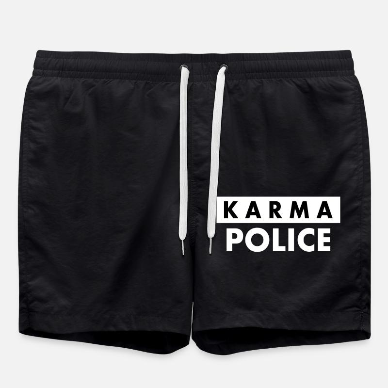 Karma police - Badeshorts - Schwarz