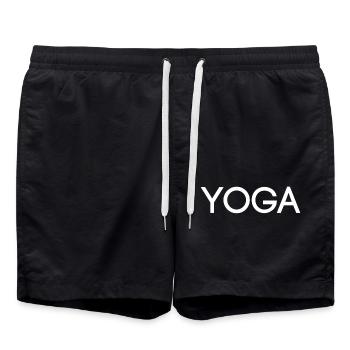 Yoga - Meditation - Mental Erholung - Relax - Badeshorts - Schwarz - Vorne - AI Model Male 185 light (185cm)
