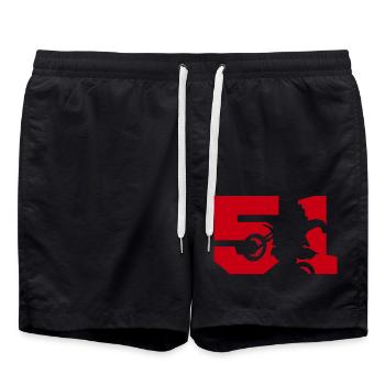 Moto 51 motard - Short de bain - noir - Devant - AI Model Male 185 light (185cm)