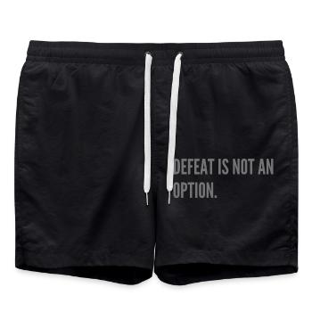 Defeat is not an option. - Swim Trunks - black - Front - AI Model Male 185 light (185cm)