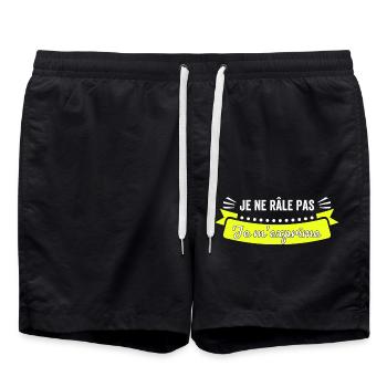 t shirt I don't complain I express myself complaining humorous - Swim Trunks - black - Front - AI Model Male 185 light (185cm)