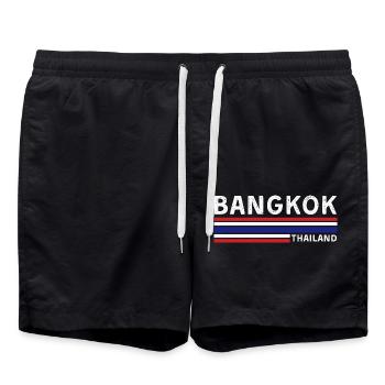 Bangkok Thailand Flag T-Shirt - Swim Trunks - black - Front - AI Model Male 185 light (185cm)