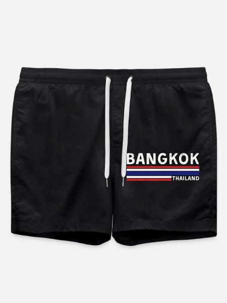 Bangkok Thailand Flag T-Shirt - Swim Trunks - black