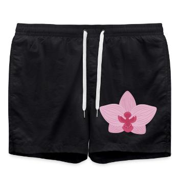 Orchidée lilas - Short de bain - noir - Devant - AI Model Male 185 light (185cm)