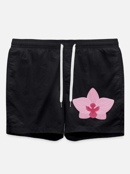 Flieder-Orchidee - Badeshorts - Schwarz