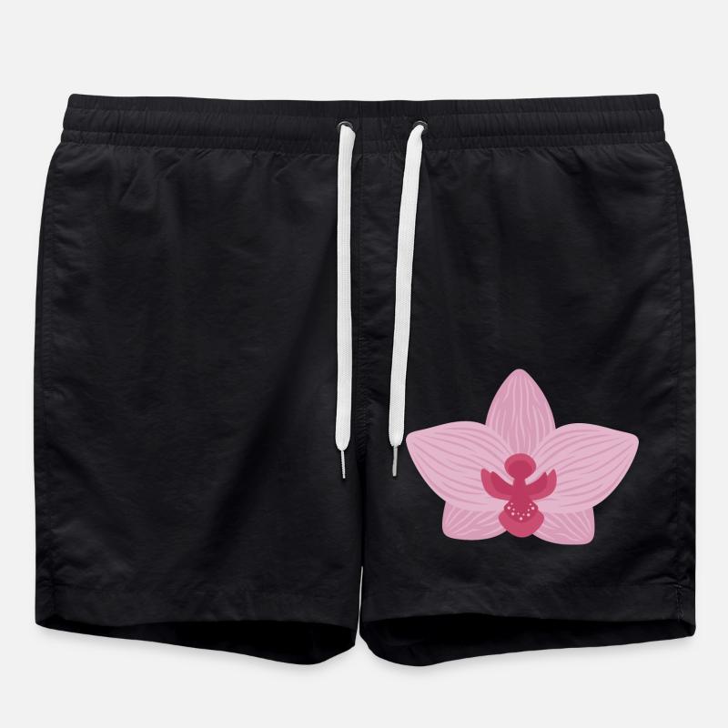 Lilac Orchid - Swim Trunks - black