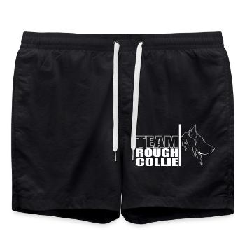 TEAM Rough Collie Dog Dog Wilsigns - Swim Trunks - black - Front - AI Model Male 185 light (185cm)