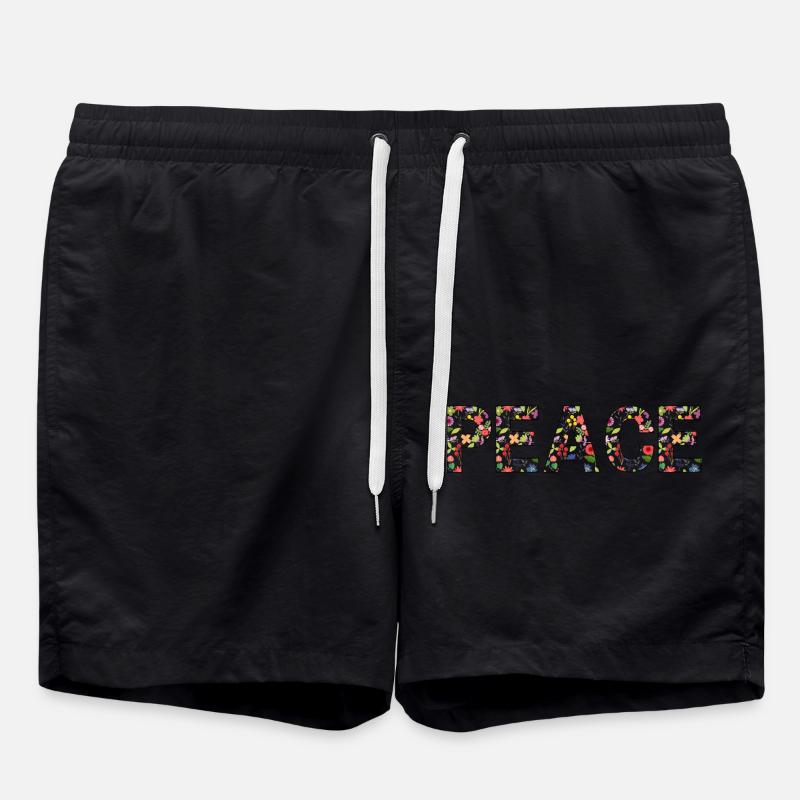 Peace - Swim Trunks - black