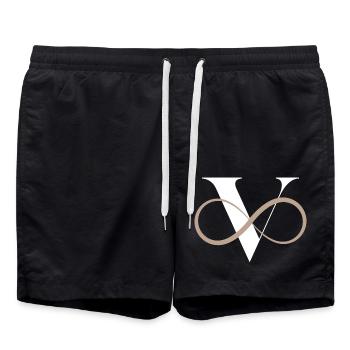Unendlicher Buchstabe V - Badeshorts - Schwarz - Vorne - AI Model Male 185 light (185cm)