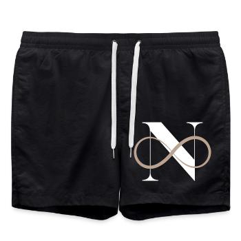 Unendlicher Buchstabe n - Badeshorts - Schwarz - Vorne - AI Model Male 185 light (185cm)