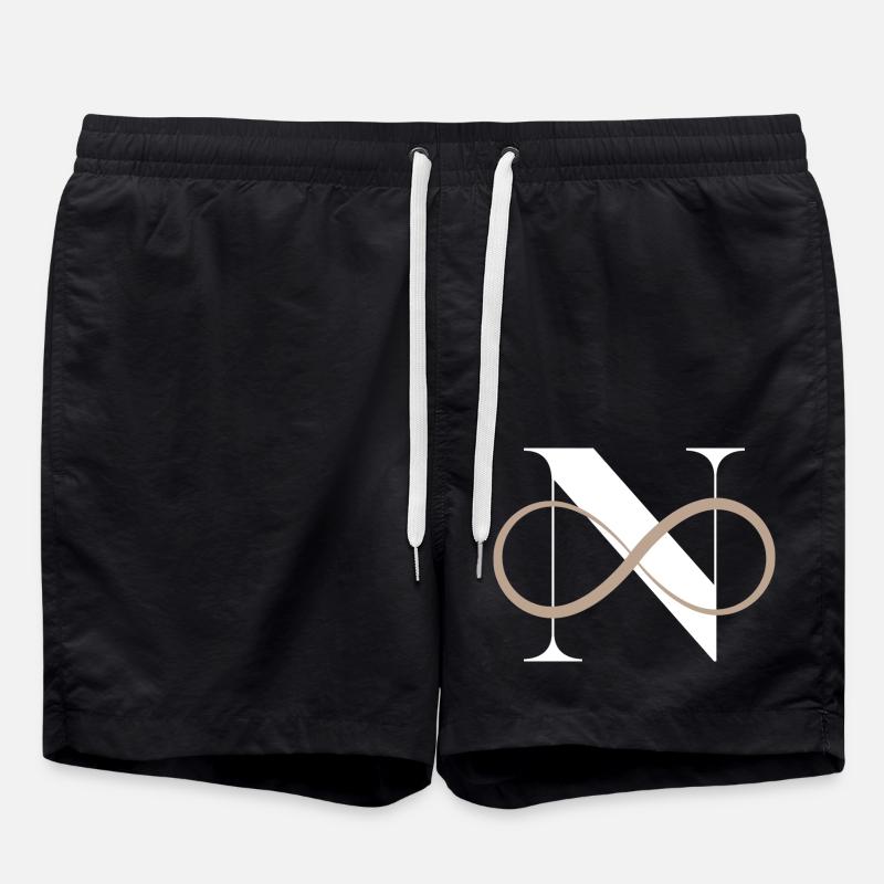 Unendlicher Buchstabe n - Badeshorts - Schwarz